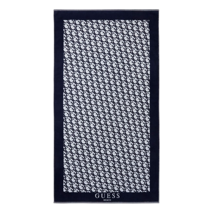 Serviette de plage Gj - 100% coton - noir et crème - 180 x 100 cm