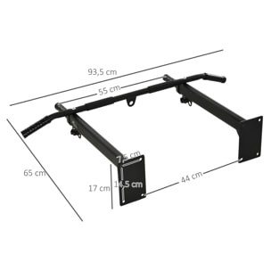 Barra de Musculación para Pared Acero 98x64x18cm Negro