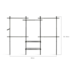 Penderie télescopique - Noir