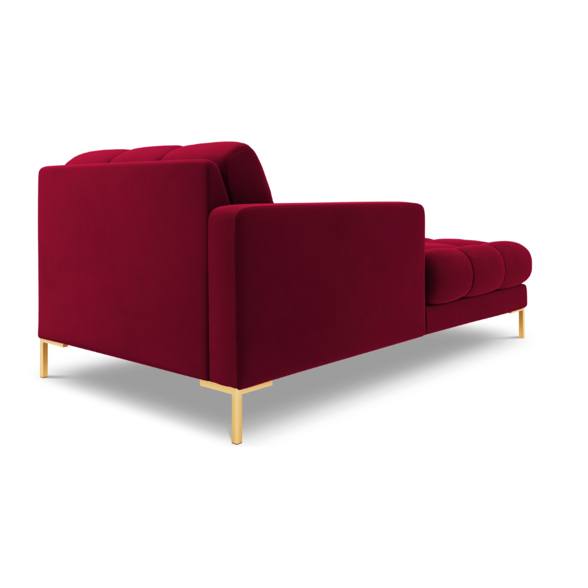 Méridienne gauche "Bali" en velours rouge
