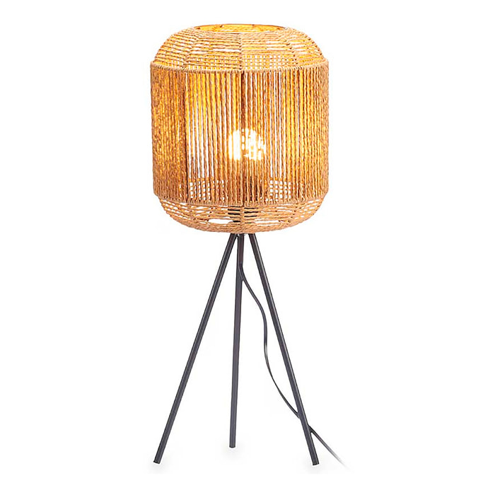 Lámpara trípode diseño cilindro cuerda. Potencia máxima 40W.
