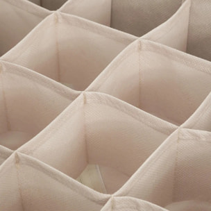 Rangement tiroir "Groomy" 16 compartiments beige 31x31cm