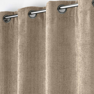 Rideau à œillets en velours chenille - Sable