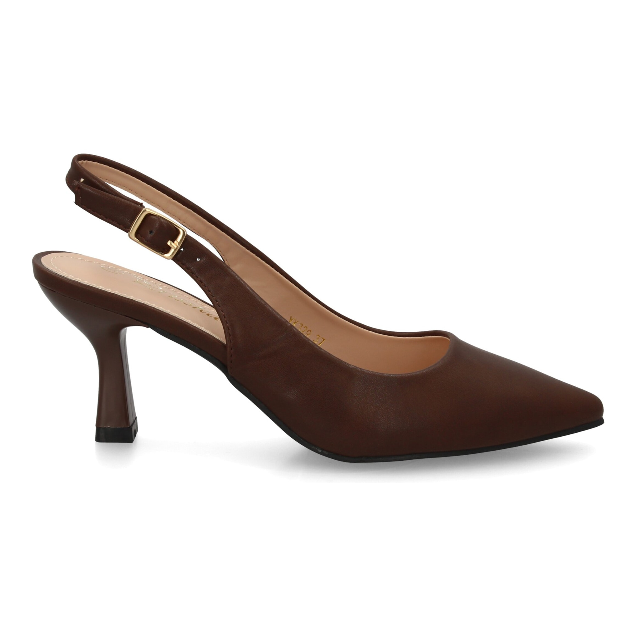 Zapato salón destalonado para mujer con tacón y punta fina