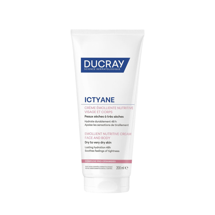 Ducray Crème Émolliente Nutritive Visage et Corps Ictyane - Crème Émolliente Nutritive