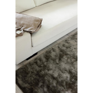 Tapis salon et chambre fait main en viscose motif uni ELWA