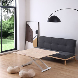 Mesa de centro elevable extensible Katia Roble - Blanco