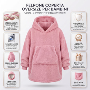 Felpa coperta bambini in poliestere - Rosa