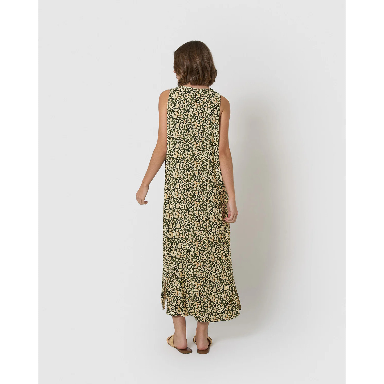 Vestido largo viscosa milina verde