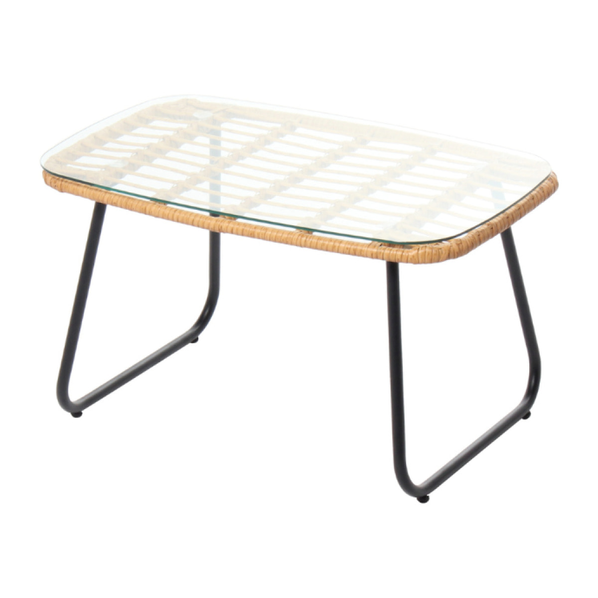 Salon de jardin bas 4 places effet rotin - PAITA