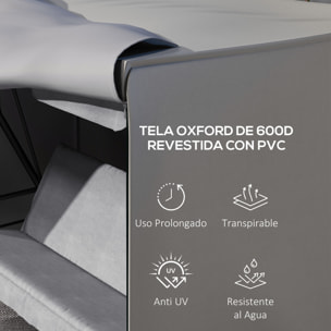 Funda Balancín Jardín Funda Columpio Jardín Exterior Cubierta de Columpio de Tela Oxford 600D con 2 Cremalleras Impermeable 205x124x164 cm Gris Claro