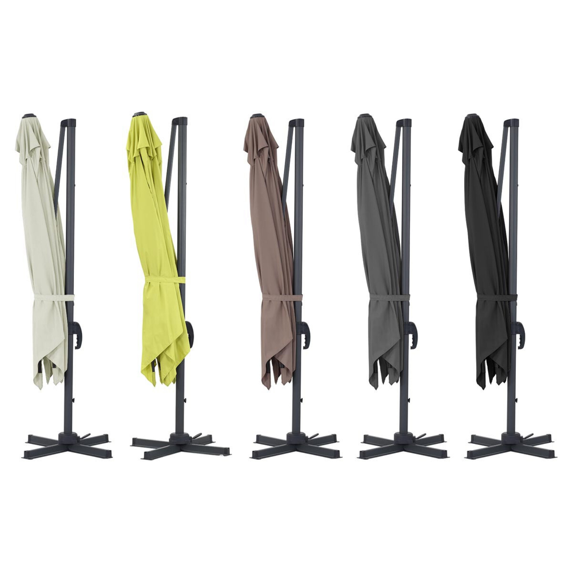 Parasol déporté "Sun 3" - 3 x 3 m - Taupe