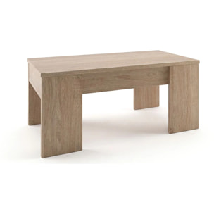 Mesa de centro elevable con almacenaje en roble canadian 100x45-56 cm Vita Roble Canadian