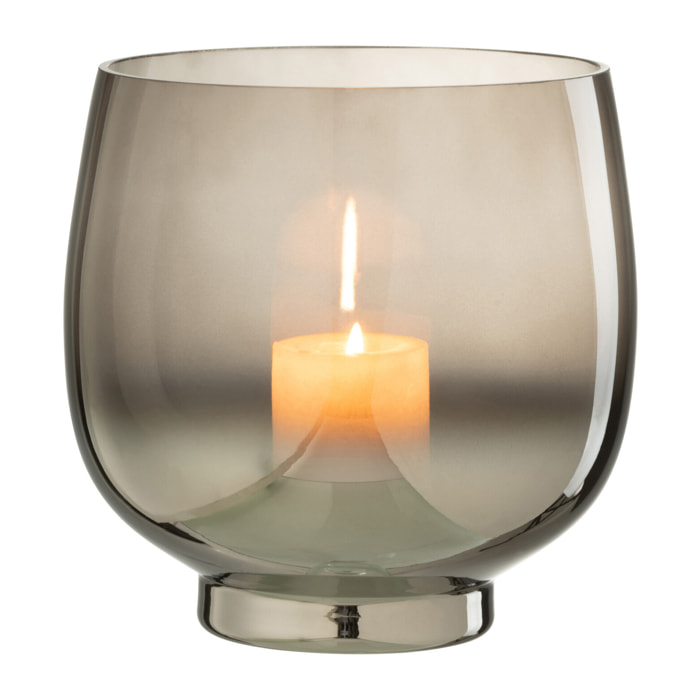 J-Line photophore Rond - verre - gris/argent - large