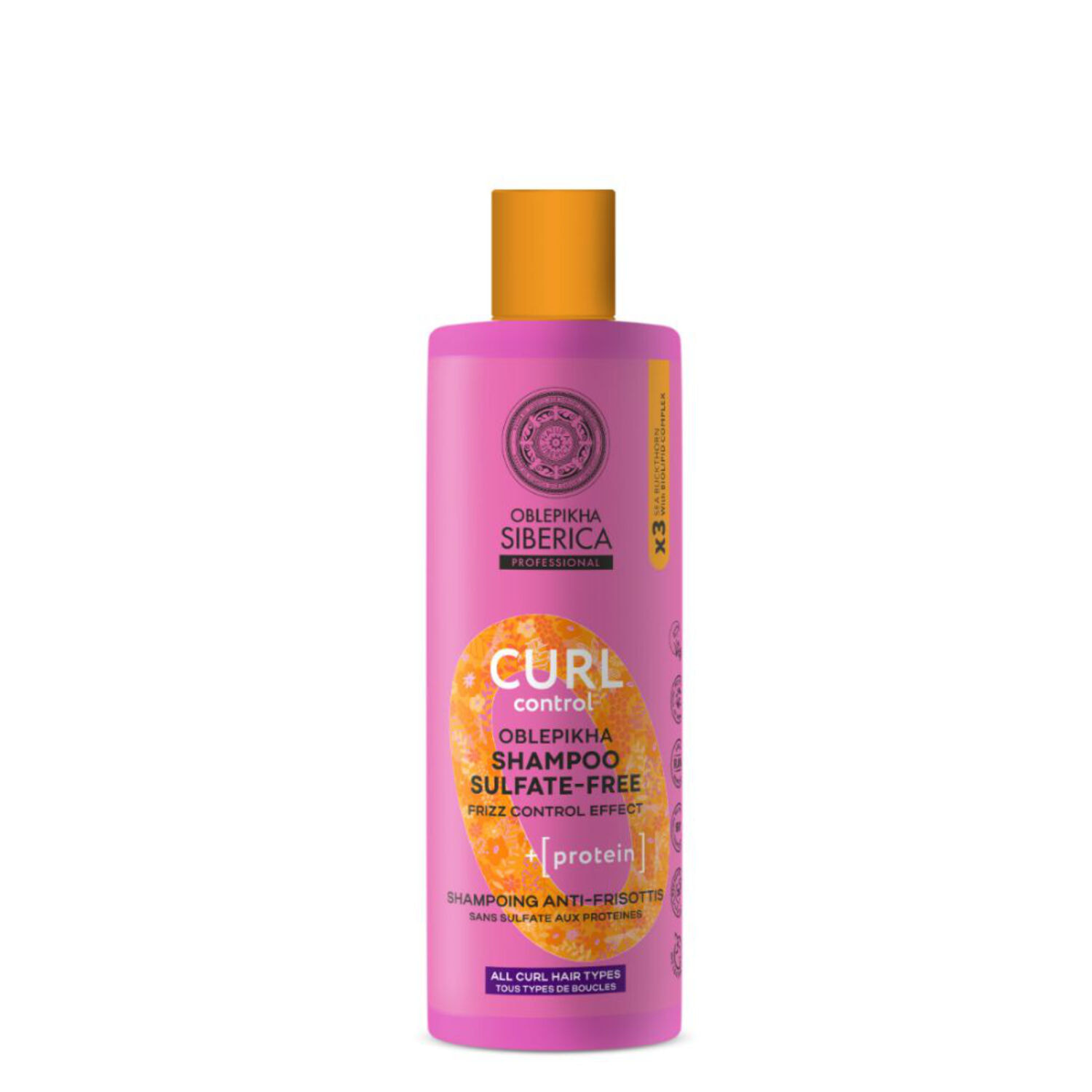 Oblepikha_O Curl - Shampoing Sans Sulfate à l'argousier Contrôle des Boucles 400ml