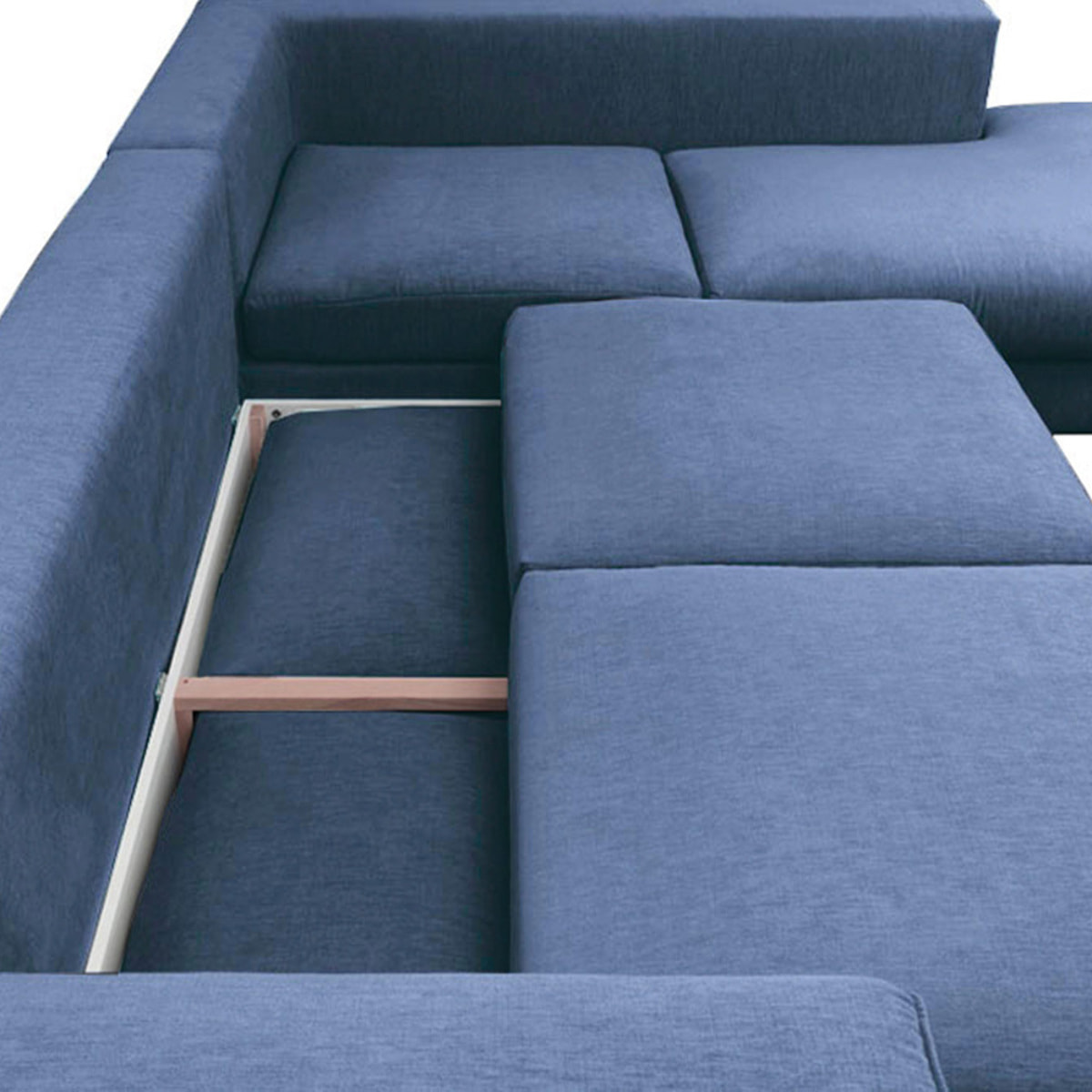 Canapé d'Angle Droit Tissu Fiesole, 3 Places, Couchage Intégré, Coffre de Rangement, Housse Déhoussable
