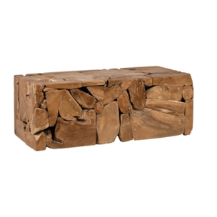 Table basse rectangulaire 120 x 60 cm en bois de teck - KAMI