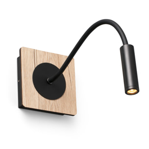 MOOD SQ Lampe lecteur noire et bois