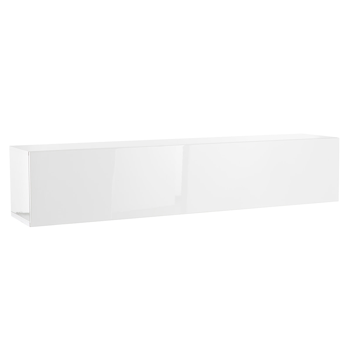 Élément mural TV horizontal blanc laqué brillant L138 cm ETERNEL