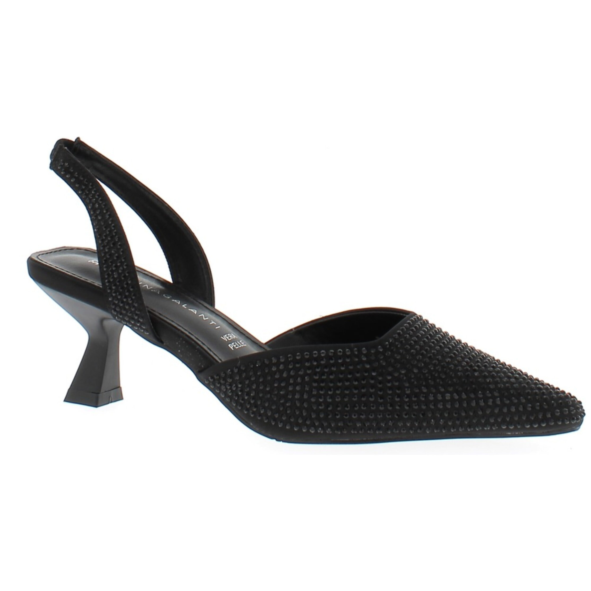 Marina Galanti Scarpe Donna Micro-strass Decollete Slingback Heeled 60 MG 1A122 Black