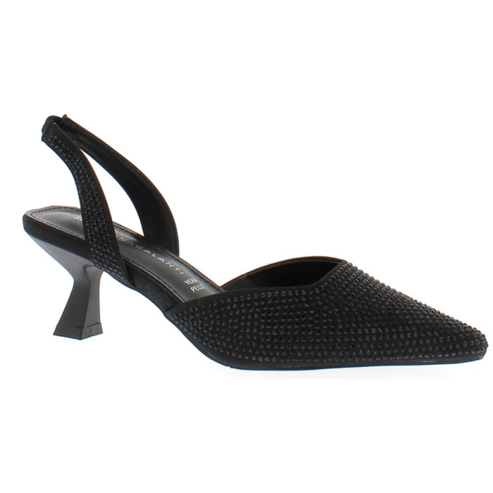 Marina Galanti Scarpe Donna Micro-strass Decollete Slingback Heeled 60 MG 1A122 Black