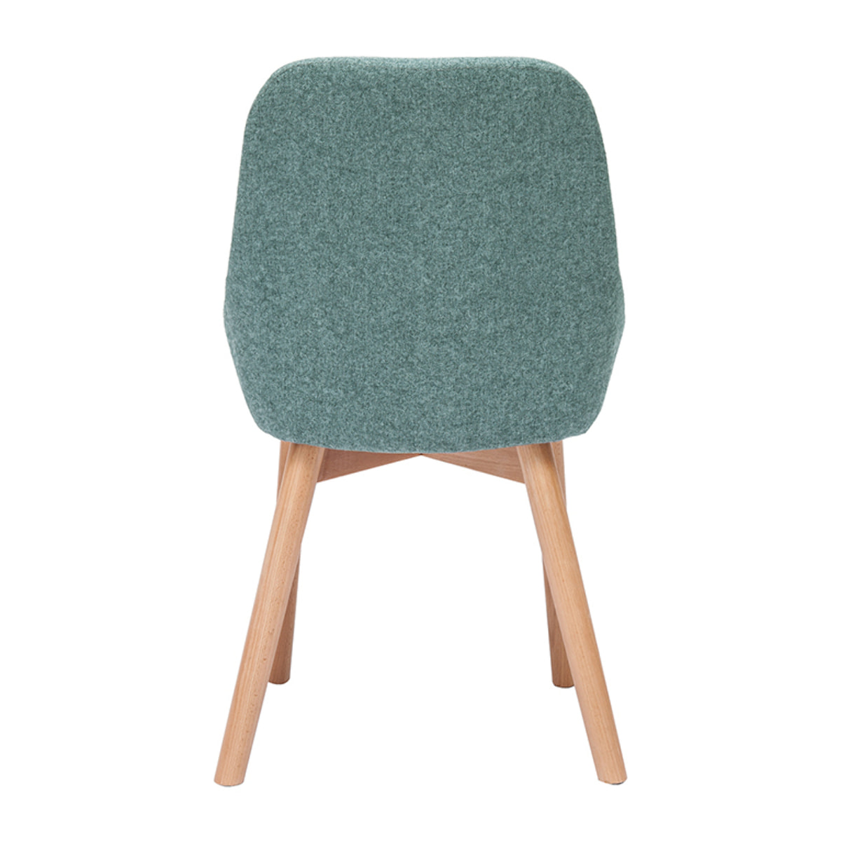 Chaises scandinaves en tissu vert de gris et bois clair massif (lot de 2) HOLO