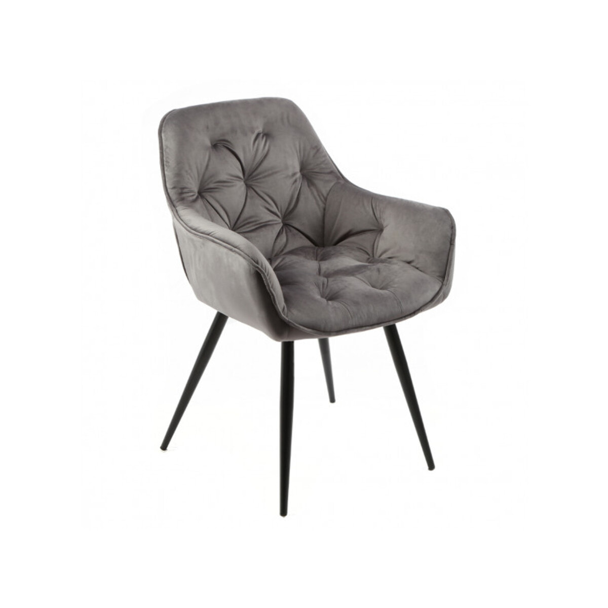 Lot de 2 chaises en velours capitonné avec accoudoirs - PIANA
