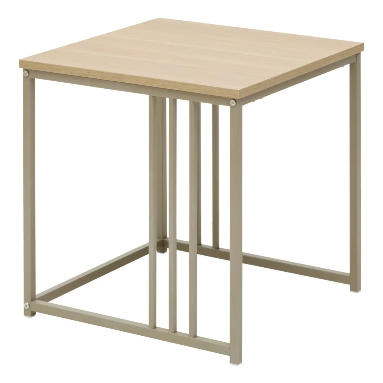 Lot de 2 tables gigognes Duna carrées 40/45cm beige