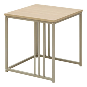 Lot de 2 tables gigognes Duna carrées 40/45cm beige