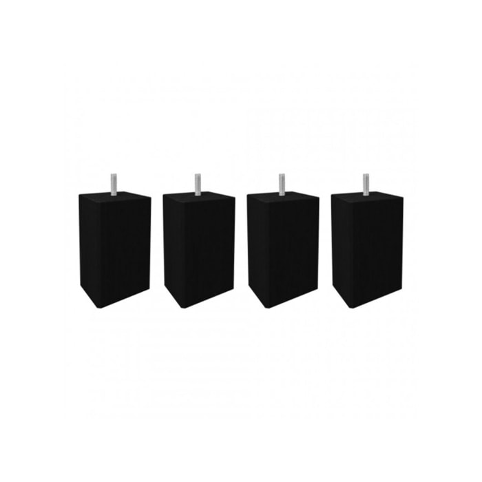 Pieds de lit 15 cm carrés en bois - lot de 4 - EDDY