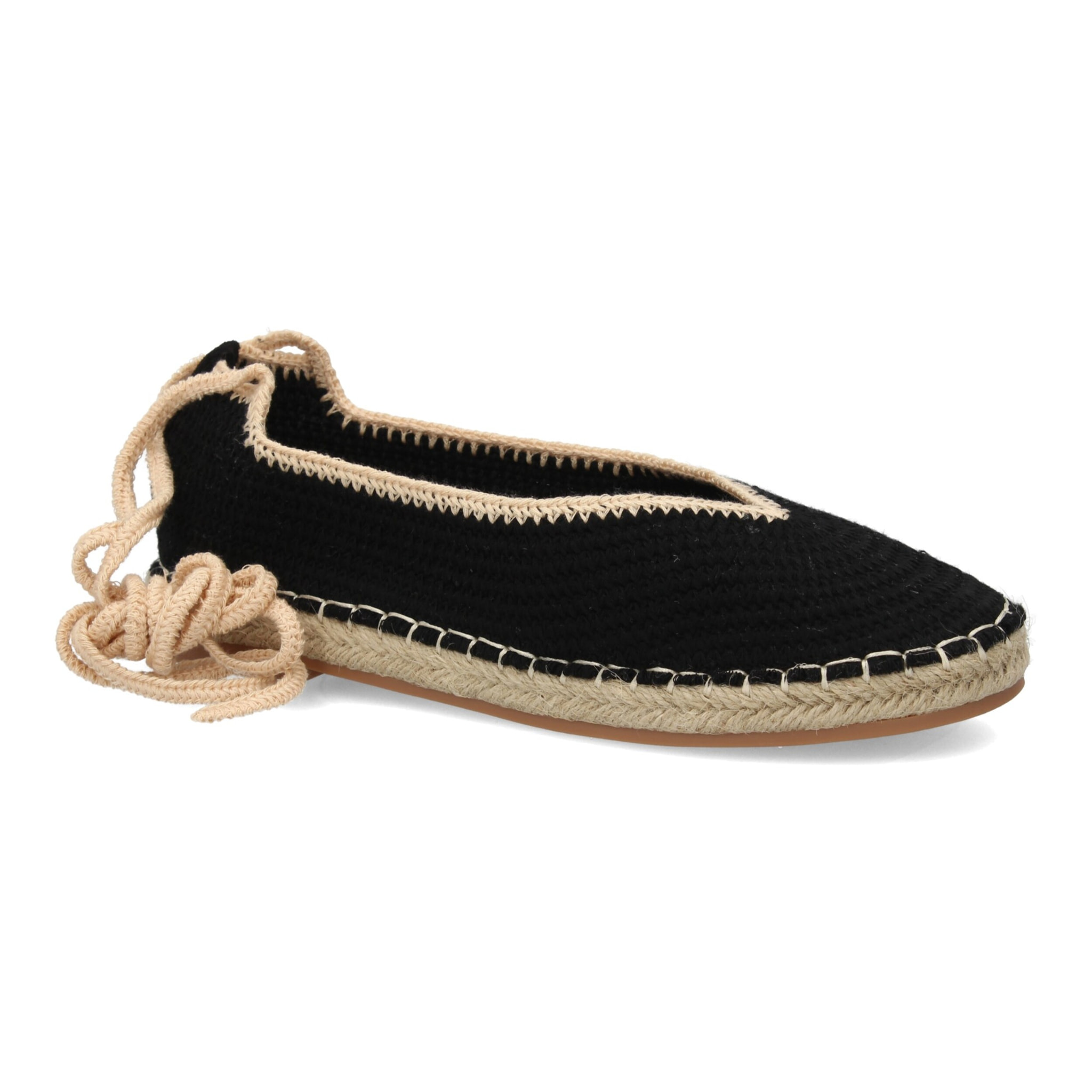 Alpargata plana mujer tejido flexible con cordones
