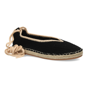 Alpargata plana mujer tejido flexible con cordones
