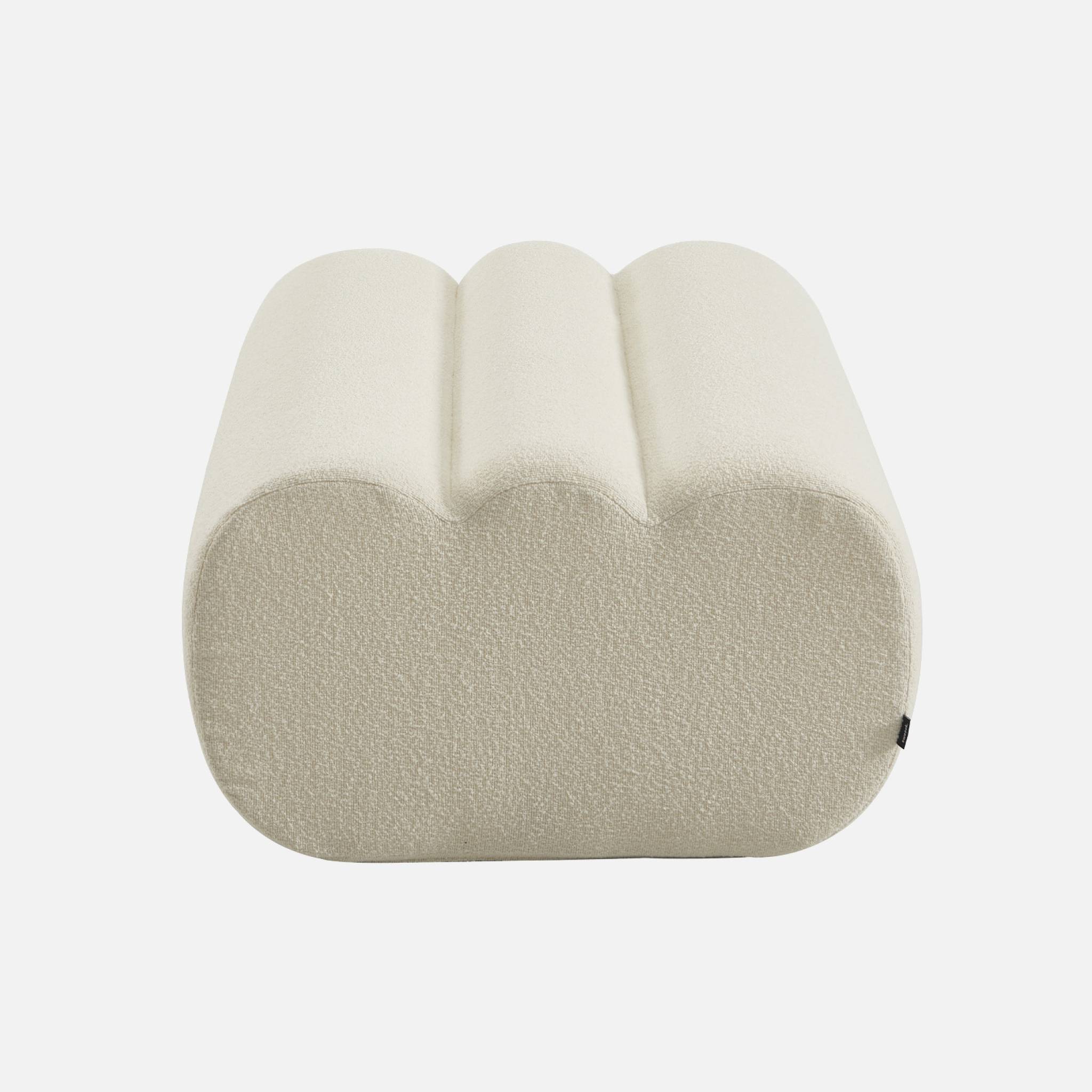 Pouf, repose-pieds compressé pour chauffeuse Nova bouclette texturée  NOVA