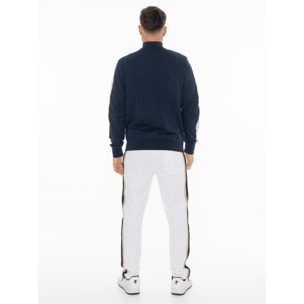 Tuta da uomo con colletto e zip in cotone non garzato Leone Easy
