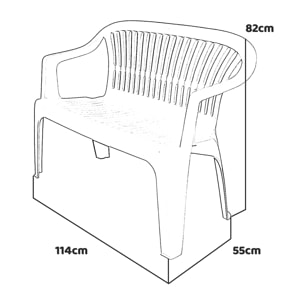 Diva - Panchina da giardino in resina bianca. Panchina da esterno 2 posti monoblocco impilabile. 114x55x82H cm