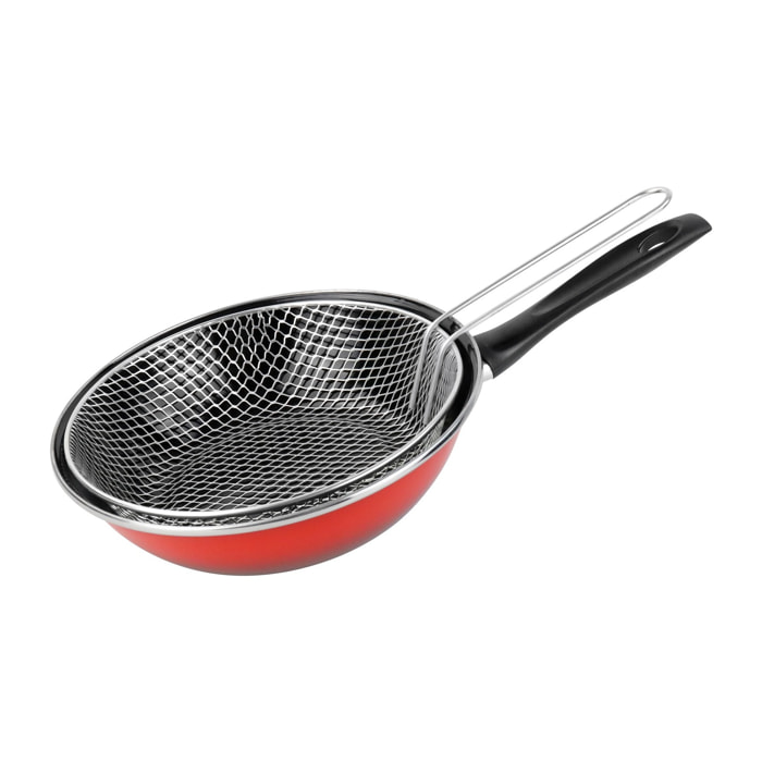 Sartén para tortilla 'sr' acero esmaltado rojo magefesa