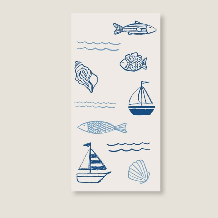 Pack 16 servilletas con motivos maritimos Napsea color azul Papel