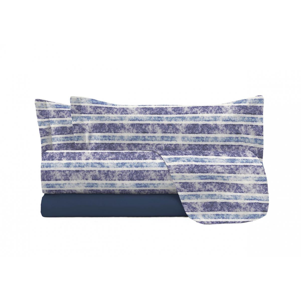 COMPLETO LETTO FANTASY MADE IN ITALY MICROFIBRA-JEANS STRIPES SINGOLO