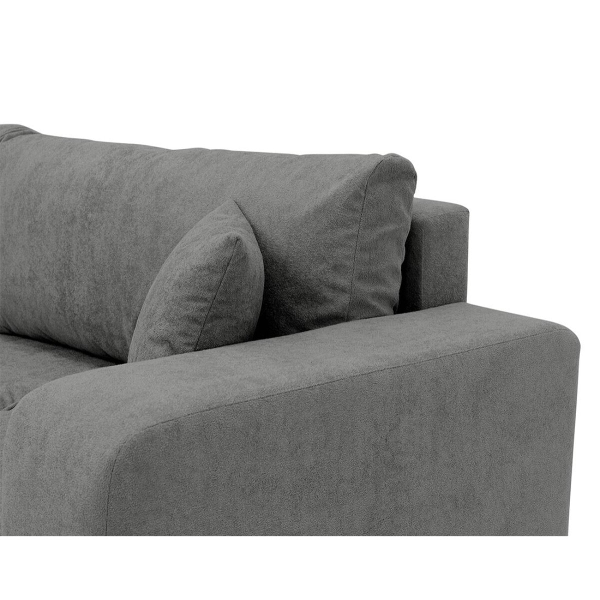 Nicole - Canapé droit 3 places convertible avec coffre en tissu - Gris