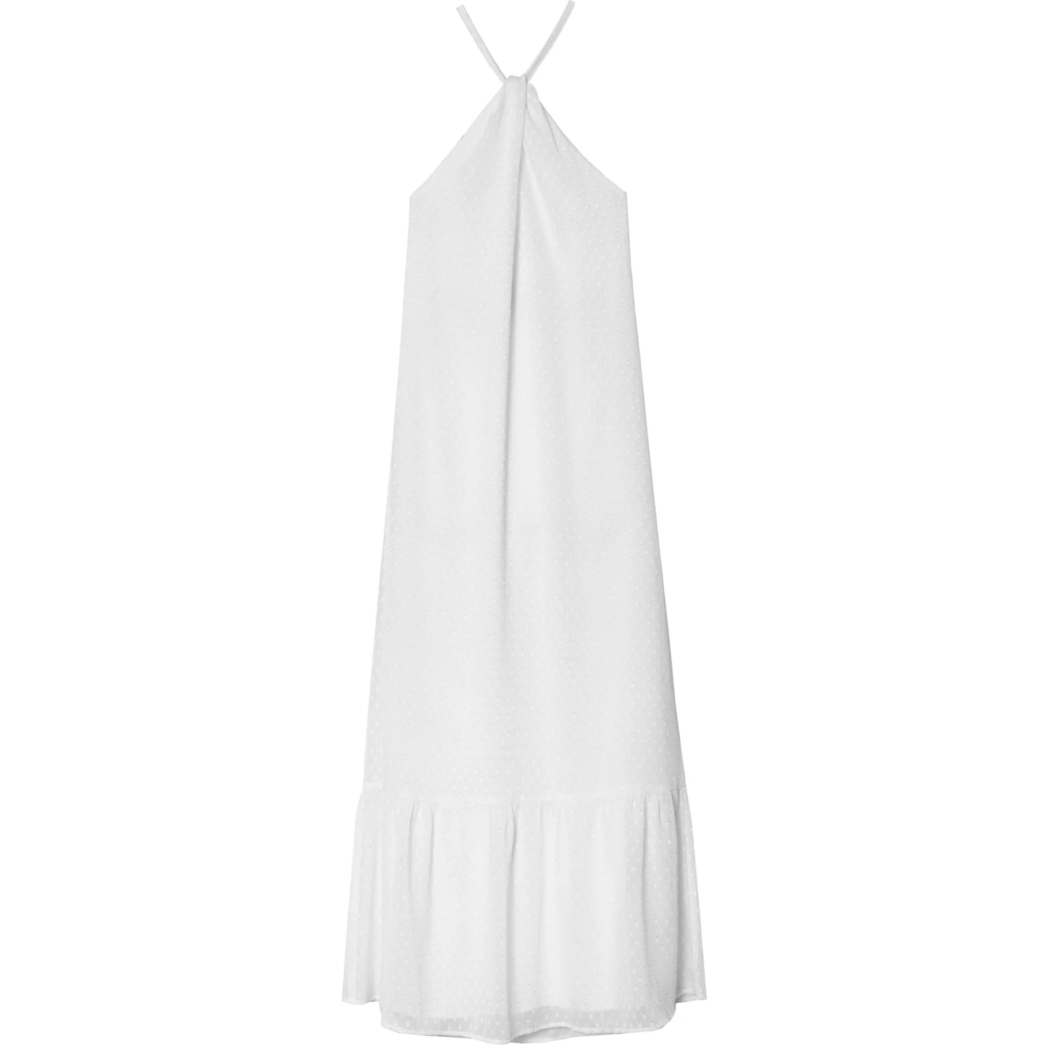 Vestido midi plumeti con volante