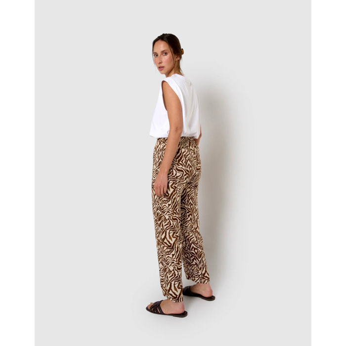 Pantalón viscosa marion marrón