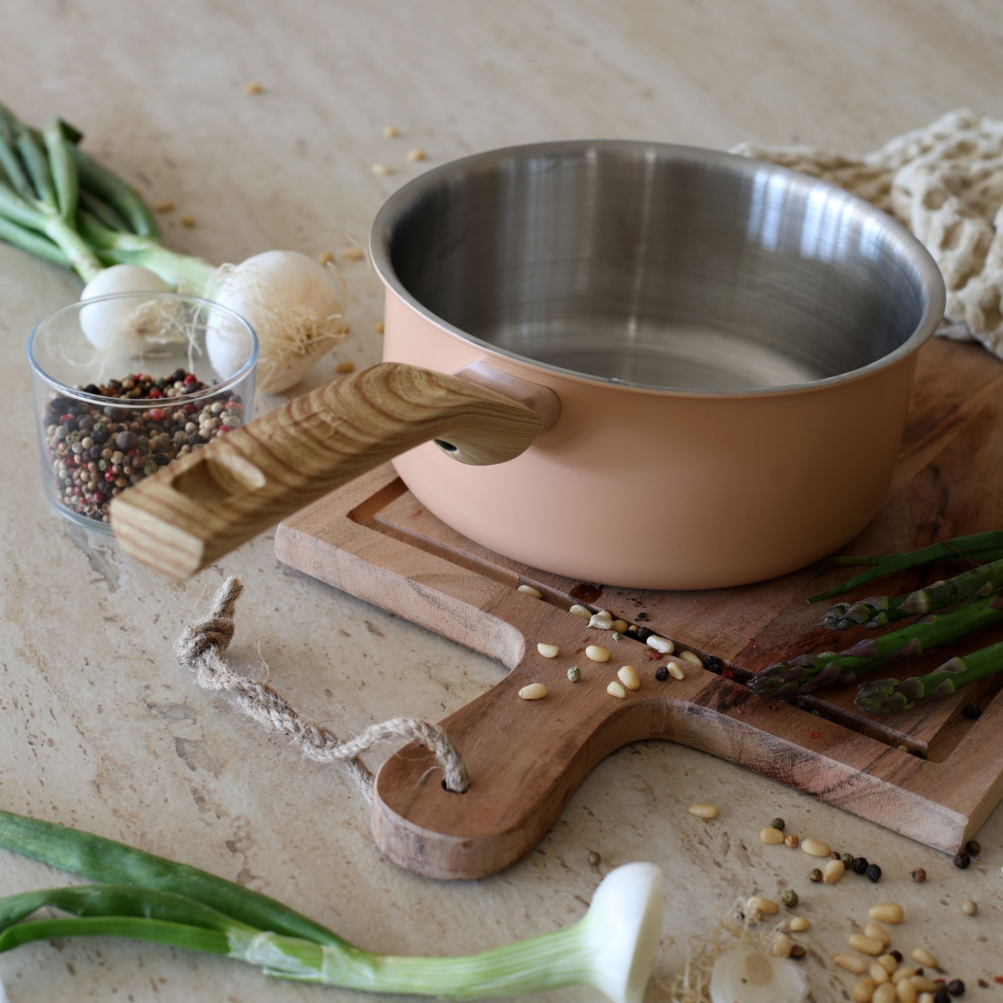 Batterie de cuisine 8 pièces en acier inoxydable - tous feux EASYNOX