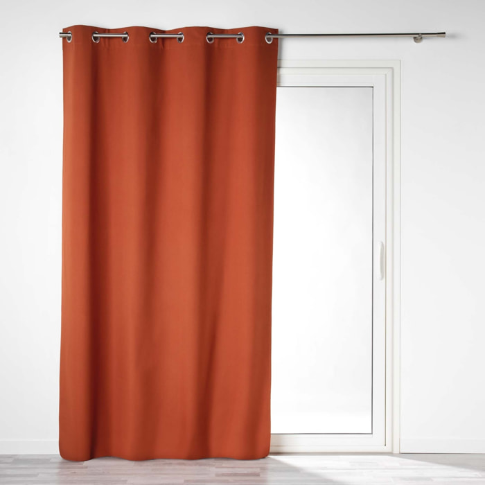 Rideau 100% occultant en microfibre - Terracotta