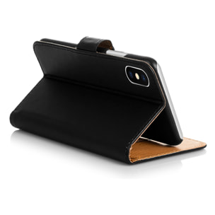 DAM Custodia a libro in ecopelle per iPhone X 7x2x14 cm. Colore nero
