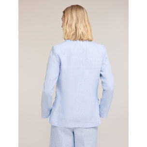 Motivi - Blazer cruzado de lino - Light - blue