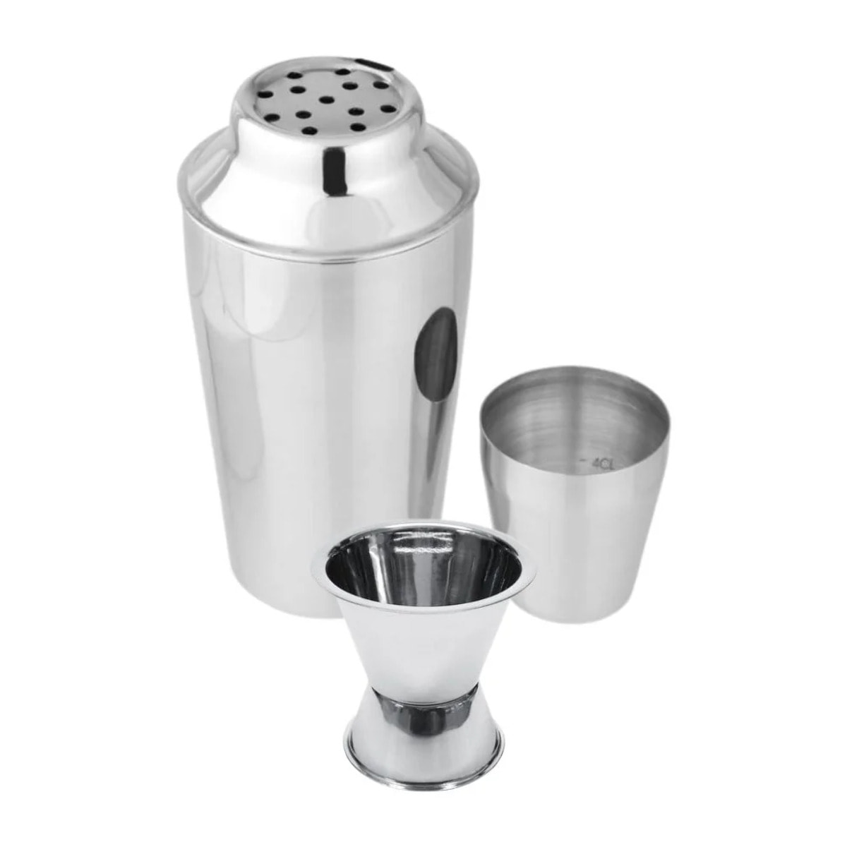 Set Shaker à cocktails en inox 400 ml et Doseur à alcool 2 cl et 4 cl Fackelmann Bar Concept