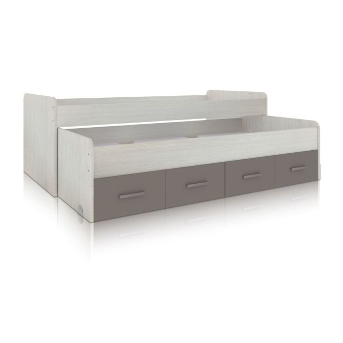 Cama doble juvenil Axim Blanco Alpes - Basalto