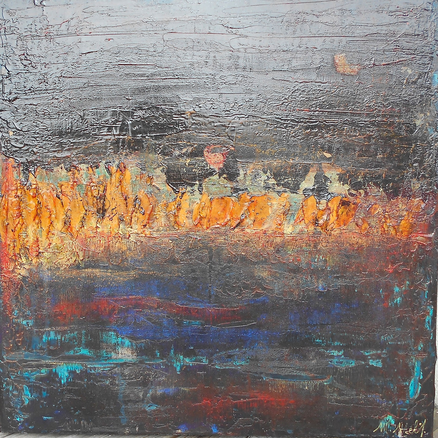 Tableau gris d'argent Tableau alu Dibond