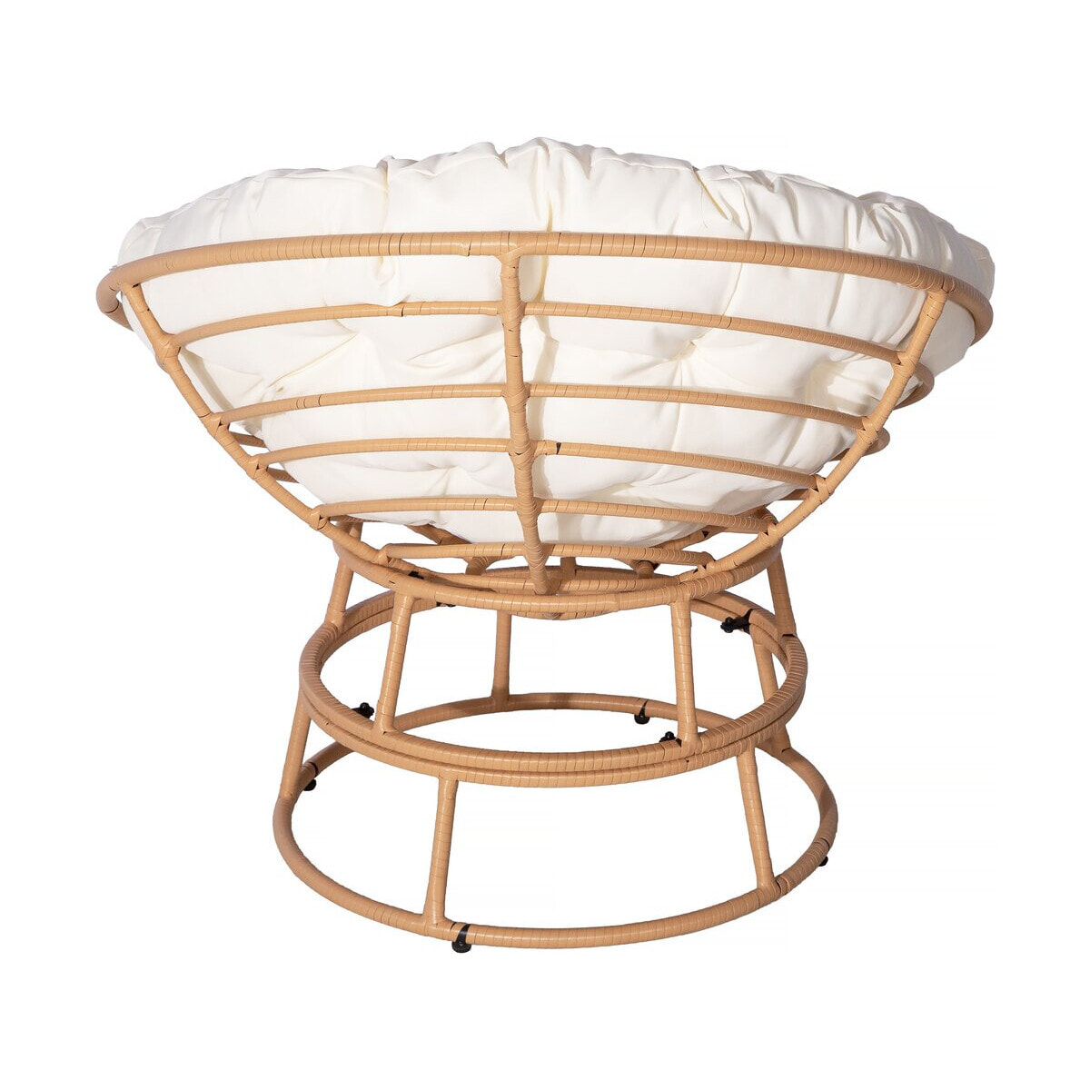 Fauteuil papasan intérieur/extérieur style loveuse "Bali" - Ø91cm - Beige