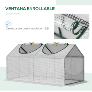 Invernadero de Terraza 120x60x60 cm Caseta de Jardín Acero con 2 Ventanas Enrollables Vivero Casero para Cultivo de Plantas Verduras Flores Translúcido